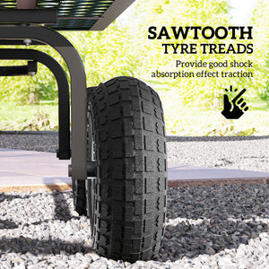 Set of 2 10-inch pneumatic wheels for wheelbarrows