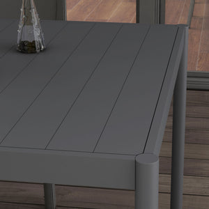 Garden table with aluminum frame, dark grey