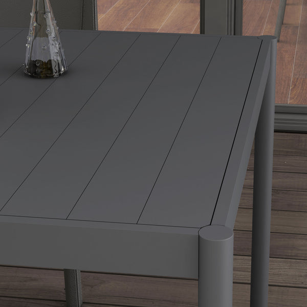 Garden table with aluminum frame, dark grey