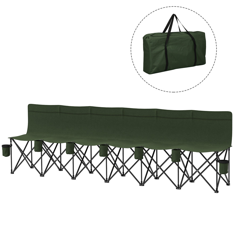 6-seater folding camping chair with cup holder and carry bag
