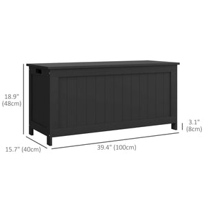 Storage box with 2 safety hinges, black