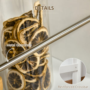 Bar table with 3 storage shelves, white