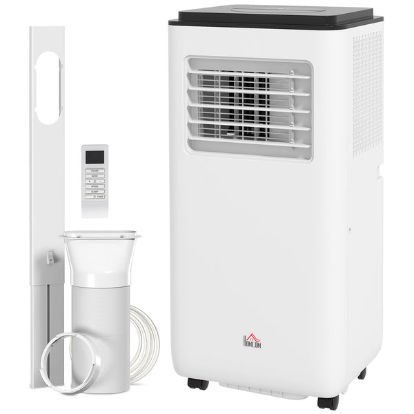 8,000 BTU Mobile Air Conditioner 345 Sq. Ft., Dehumidifier Fan Auto Sleep with 24H On/Off Timer, Window Kit, White