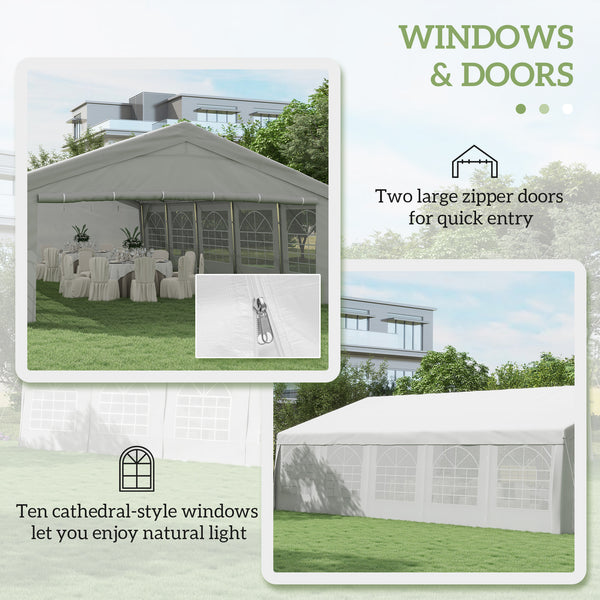 8.9 x 5 m Outdoor Party Tent with Removable Walls White