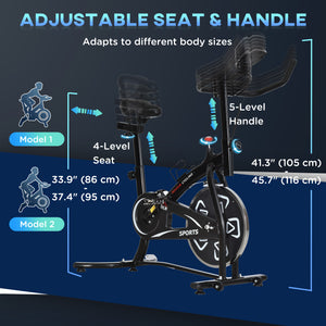 Exercise bike with LCD display, black