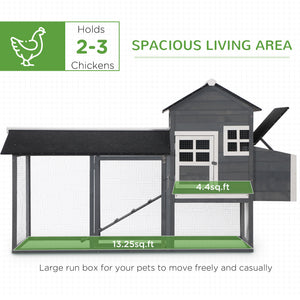 84'' Chicken Coop Deluxe Wooden House Hen Backyard Poultry Hutch Run Box