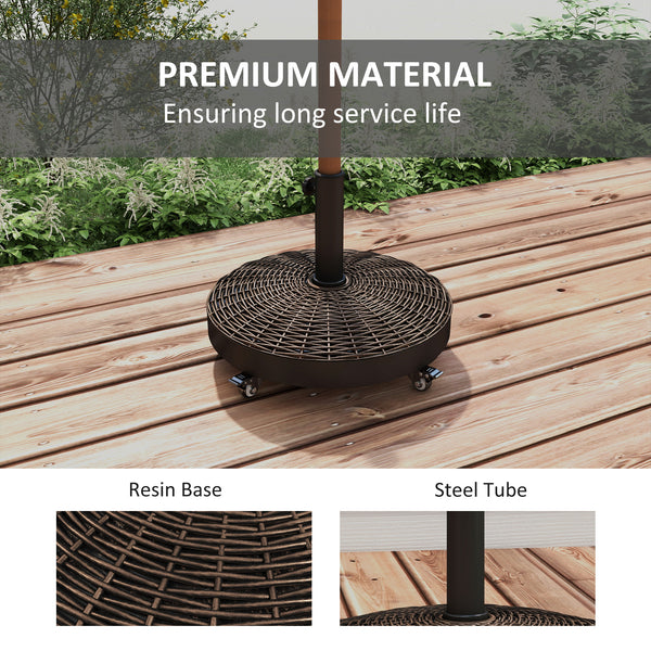Round parasol base in resin, bronze color 