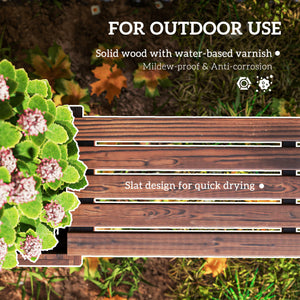 Raised Bench Planter for Patio and Park, 175 x 38 x 40 cm, Charred