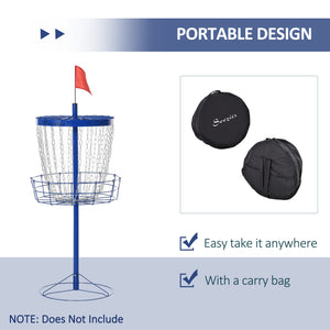 Portable training basket for disc golf, dark blue
