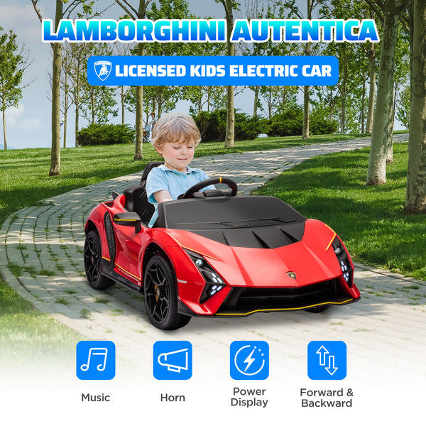 Licensed Lamborghini Autentica 12V with remote control, red
