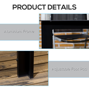 Rectangular black aluminum garden table