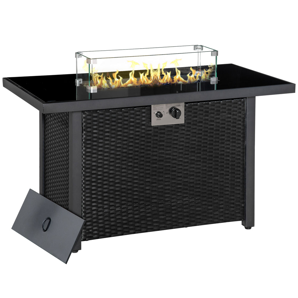 50,000 BTU Propane Fire Pit Table, Black