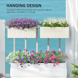 Set of 2 hanging flower pots, white