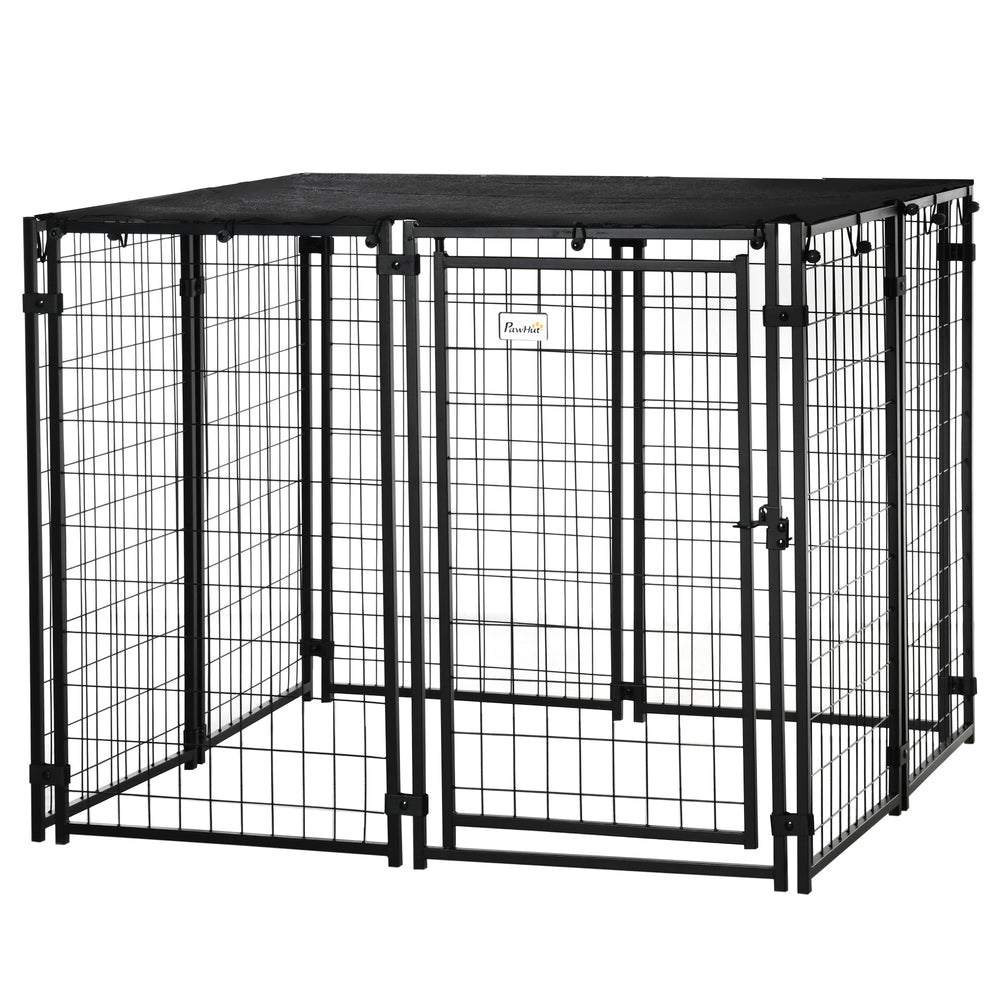 Lockable Outdoor Enclosure with Roof, Black