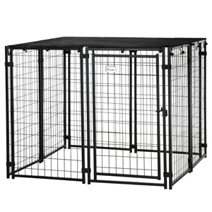 Lockable Outdoor Enclosure with Roof, Black