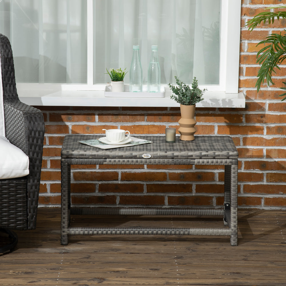 Wicker garden side table