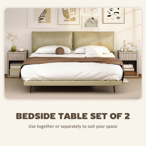 Ensemble de 2 tables de chevet modernes, grises