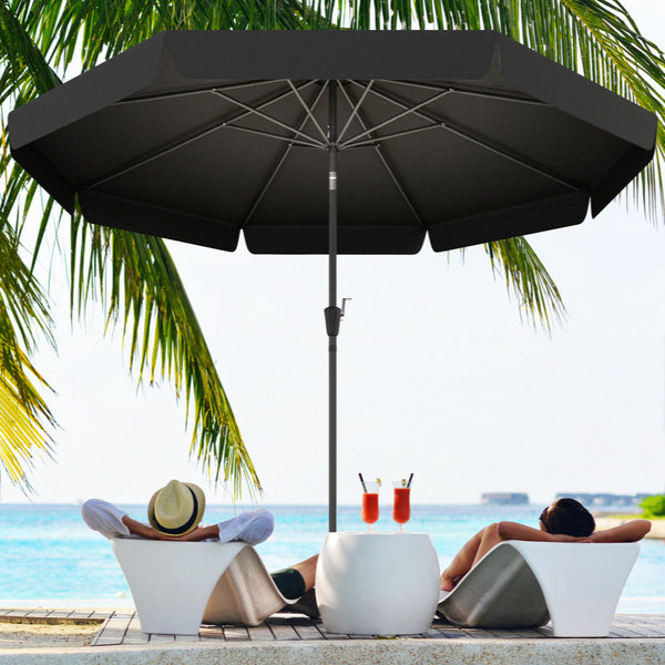 2.6" Table Umbrella with Tilt and Crank for Garden, Yard, Patio, Black