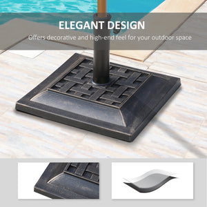 20 lb Resin Patio Umbrella Stand with Coated Base and Square Pole, Bronze