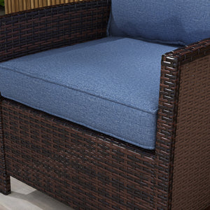 Set of 4 replacement patio chair cushions, blue