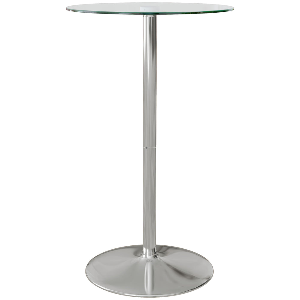 High bar table with tempered glass top