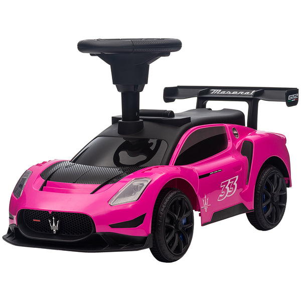 Maserati GT2 push car with storage, music, horn, pink