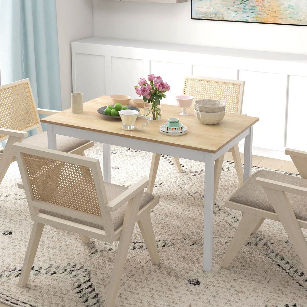 Country style dining table, with pine frame, natural color.
