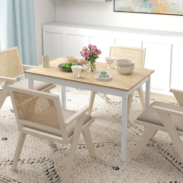 Country style dining table, with pine frame, natural color.