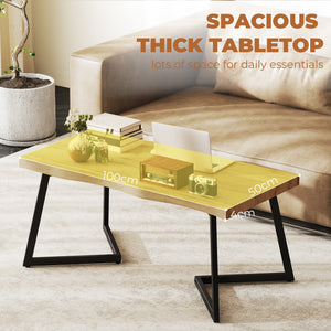 39" thick-top coffee table, oak and black effect