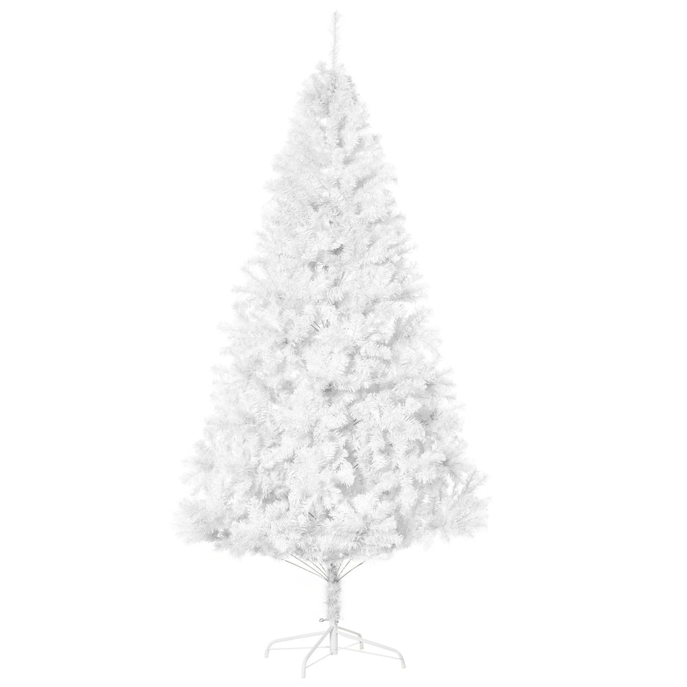 7ft White Artificial Christmas Tree with 1,230 Branches and Metal Stand