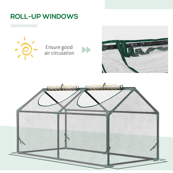 Portable mini tunnel greenhouse, transparent