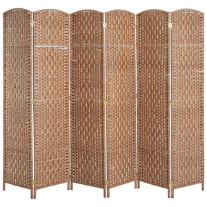 Folding room divider with 6 panels, natural color