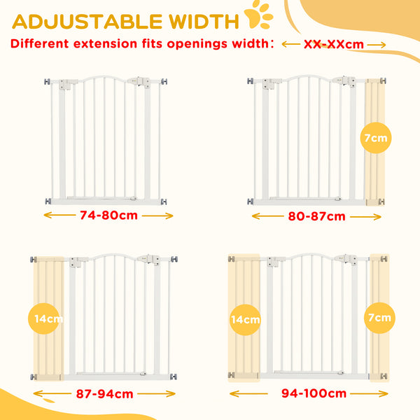 Extra Tall White Dog Gate with Door