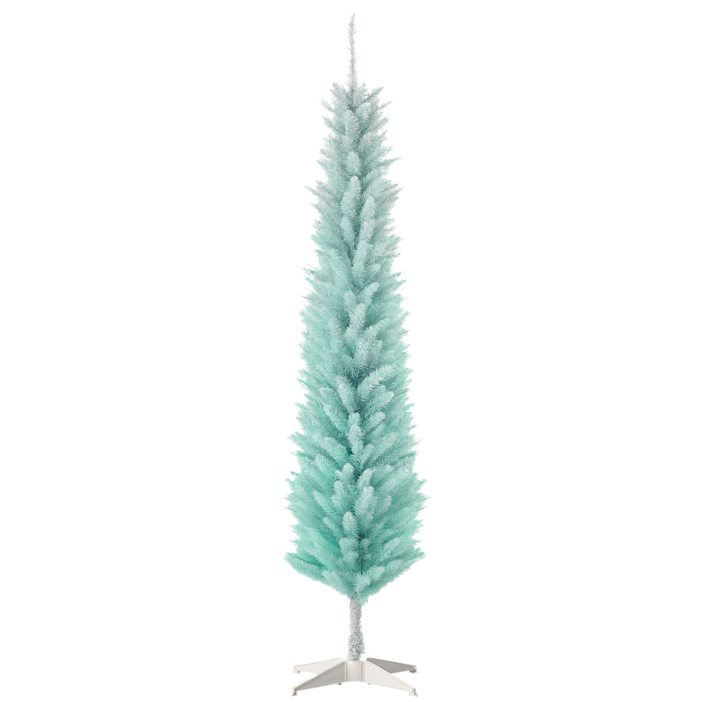 6ft Slim Artificial Christmas Tree Light Blue
