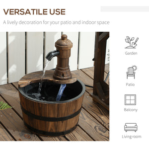 Garden Fountain with Electric Pump for Porch, Patio, Yard, Carbonized