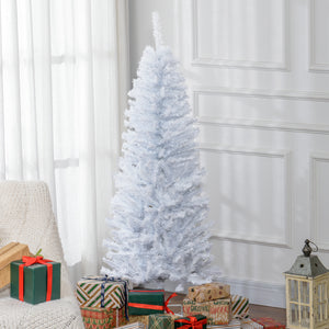 5ft Slim White Artificial Christmas Tree with Automatic Opener