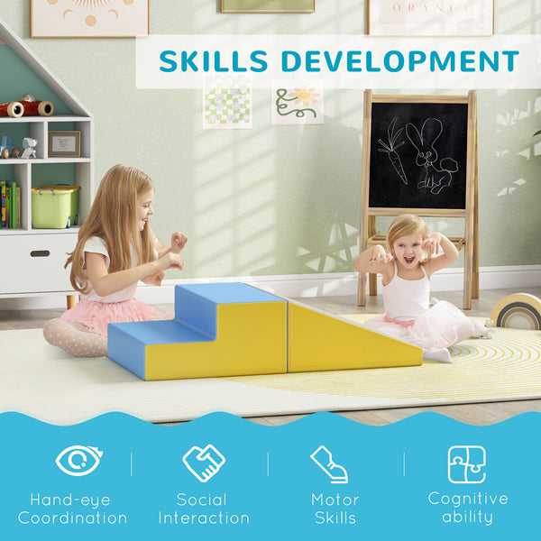 2-Piece Soft Play Set for Climbing and Crawling, Blue