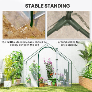 Garden greenhouse with door and window, transparent