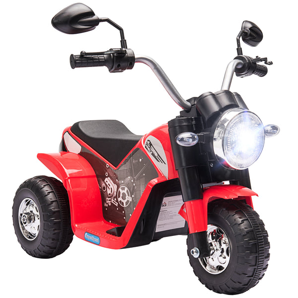 6V 3-wheel electric motorcycle with horn, red