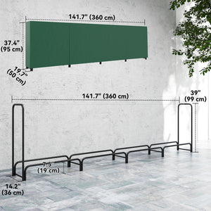 Wood rack with waterproof cover, 500 kg log storage rack
