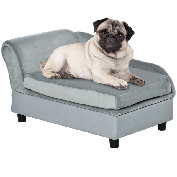 Pet Sofa for Small Dogs and Cats, Sponge Cushion, Light Grey