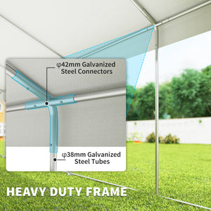 16 x 32 ft. white reception tent with removable side walls