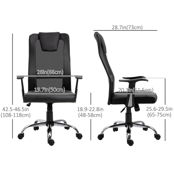 Ergonomic Mesh Office Chair with Tilt Function and Armrests, Black