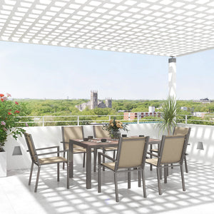 7-piece outdoor dining set with rectangular table