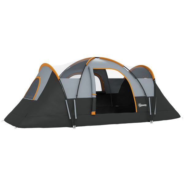 Family tent for 5-6 people with lighting hook, carrying bag, cream color