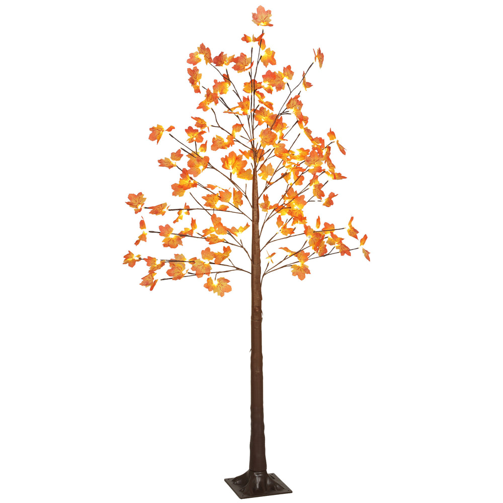 6 ft. lighted artificial maple tree with 96 warm white LED lights and timer