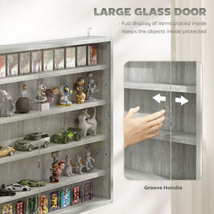 Display case for your collectible figurines with 5 levels, gray