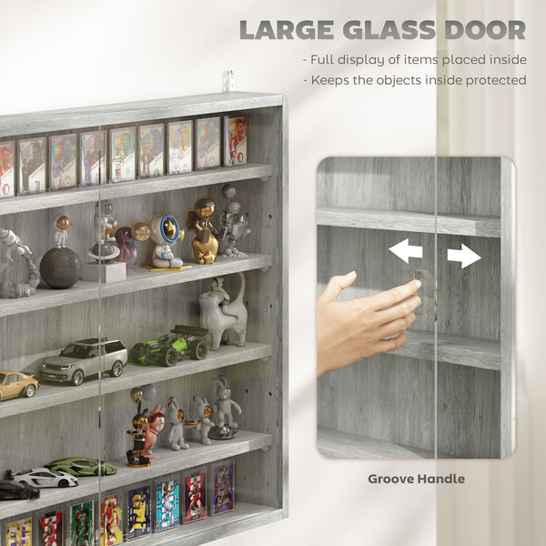 Display case for your collectible figurines with 5 levels, gray