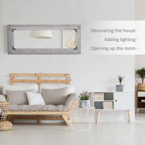 Full length mirror, wall mount and tilted floor mirror, gray