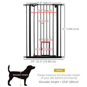 Easy-open black dog safety gate